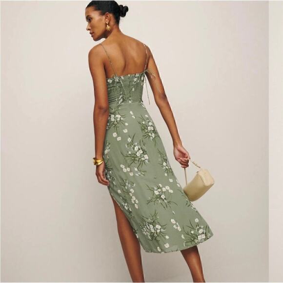 NWT Reformation Courtney Dress in Bonita Women's Green Size 12 - Picture 2 of 8